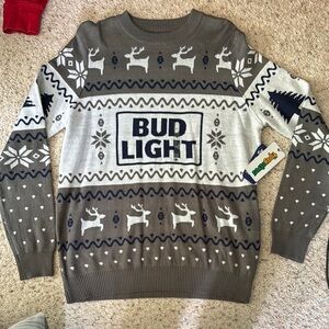 Tipsy Elves Brown and Gray Crewneck Sweater with Festive Design
